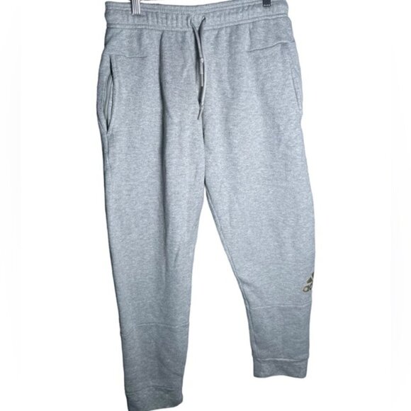 Adidas Medium Sweatpants Joggers Athletic Comfy Pants Grey Logo Pockets Gym Pant - Picture 4 of 8